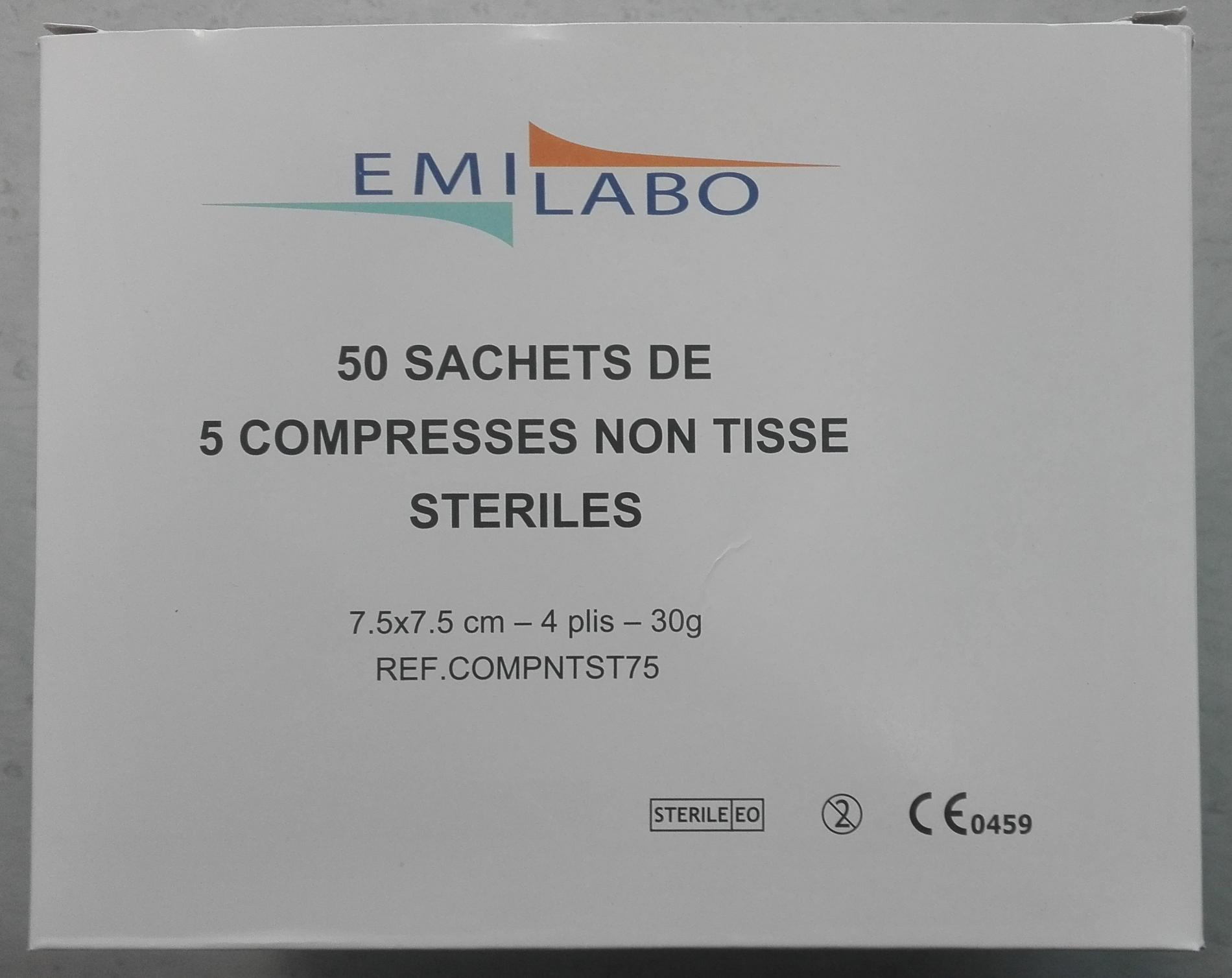 COMPRESSES NON TISSE STERILES 7,5X7,5 cm